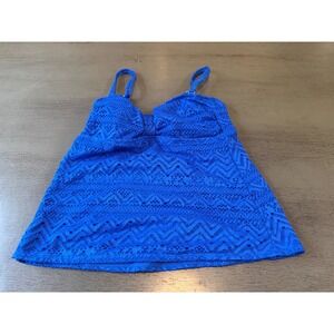 blue lace CATALINA swimsuit top tankini size small 4-6